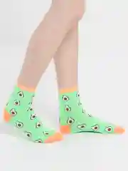 Зелёный хаки женские носки с фруктами