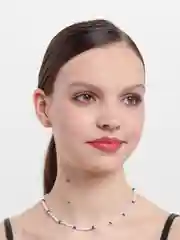 Алый чокер/колье/ожерелье/бусы из бусин на застёжке "Егоза"