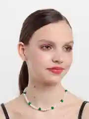 Алый чокер/колье/ожерелье/бусы из бусин на застёжке "Егоза"