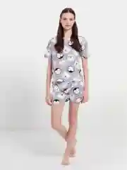 Серый пижама женская, с шортами