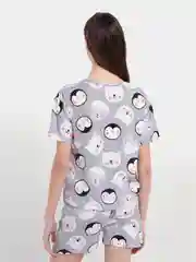 Серый пижама женская, с шортами
