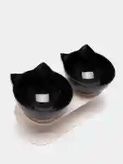Черный миска для кошек и собак, двойная, с наклоном, 6 цветов