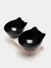 Черный миска для кошек и собак, двойная, с наклоном, 6 цветов