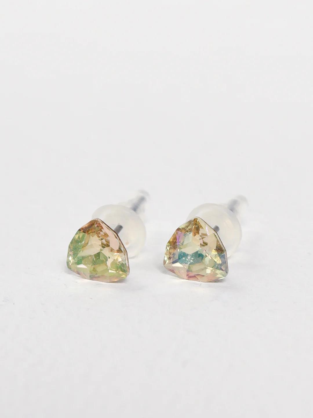 Золотистый хаки серьги-гвоздики Swarovski (треугольник), Xuping