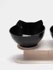Черный миска для кошек и собак, двойная, с наклоном, 6 цветов
