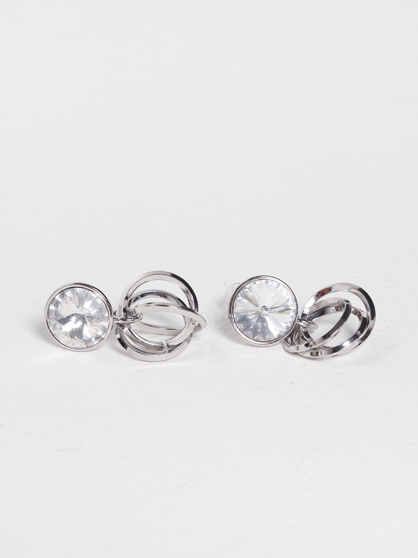 Серьги-гвоздики с крупным камнем Swarovski, Xuping