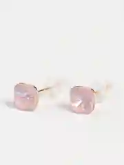 Пудровый серьги-гвоздики Swarovski (квадрат), Xuping