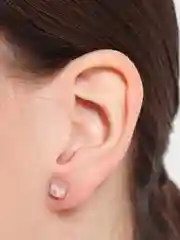 Пудровый серьги-гвоздики Swarovski (квадрат), Xuping