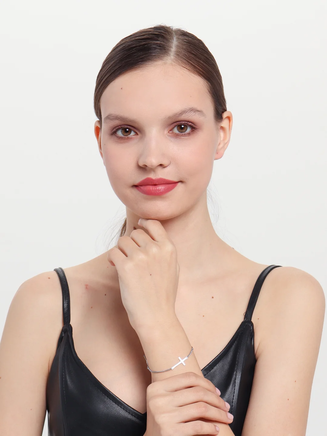 Серебряный браслет с крестиком , Xuping