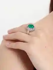 Зеленый винтажное кольцо с крупным камнем, Xuping