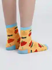 Желтый носки с принтом "Фрукты", женские