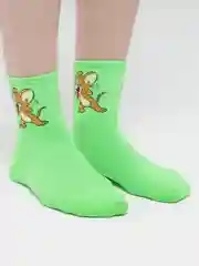 Салатовый женские носки цветные, с рисунком