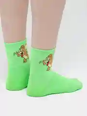 Салатовый женские носки цветные, с рисунком