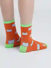 Алый женские носки с фруктами