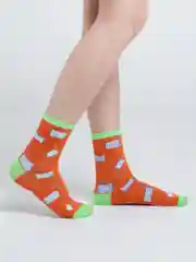 Алый женские носки с фруктами