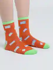 Алый женские носки с фруктами
