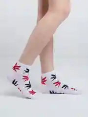 Белый носки с принтом, короткие
