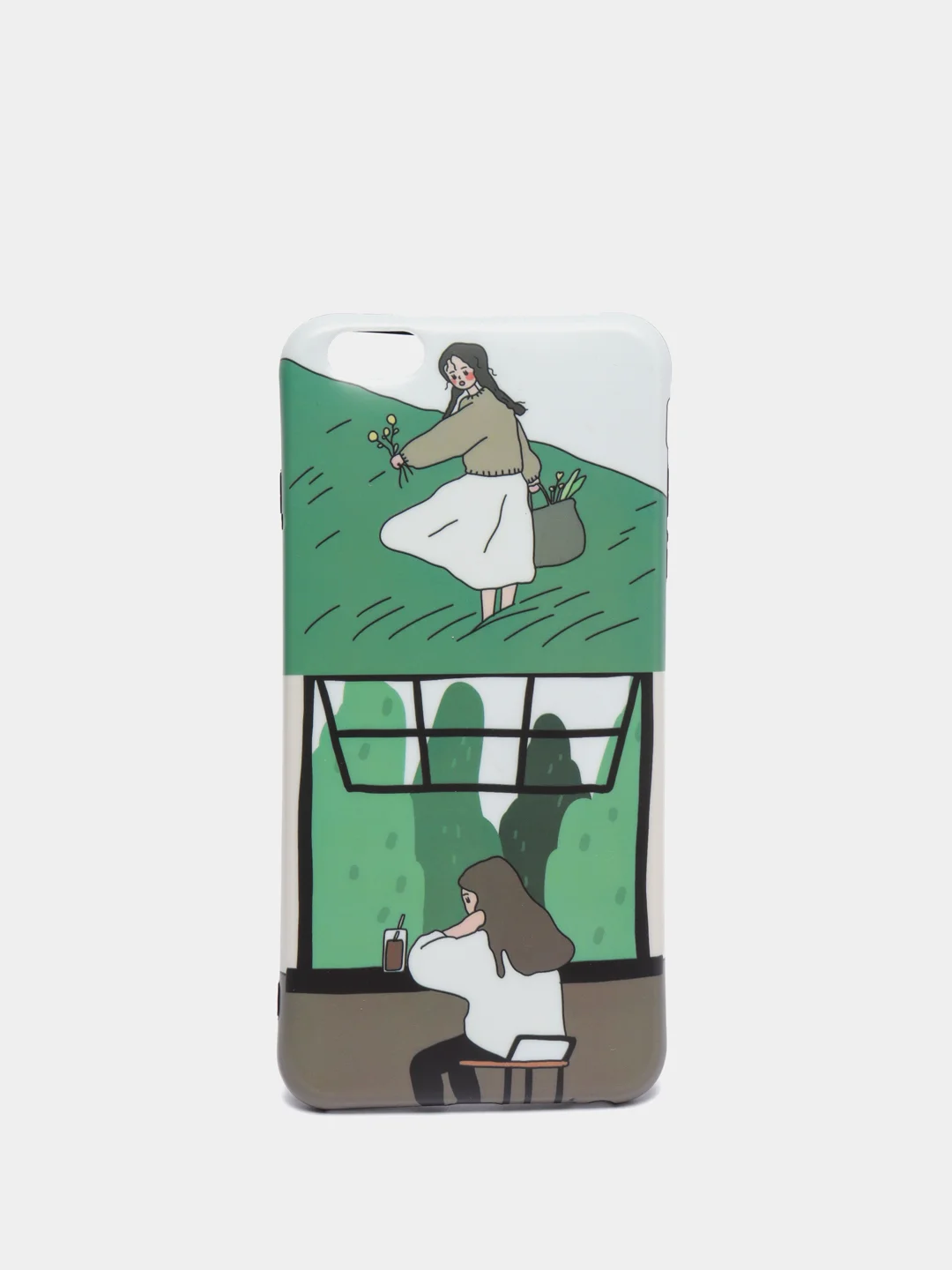 Тёмно-зелёный чехол "Растения" для iPhone 6 / 7 / 8 / 6 Plus / 7 Plus / 8 Plus