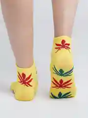 Желтый носки с принтом, короткие