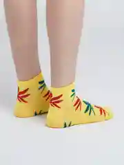 Желтый носки с принтом, короткие