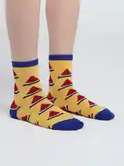 Желтый женские носки с фруктами