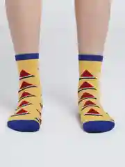 Желтый женские носки с фруктами