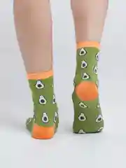 Оливковый женские носки с фруктами