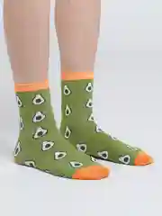 Оливковый женские носки с фруктами