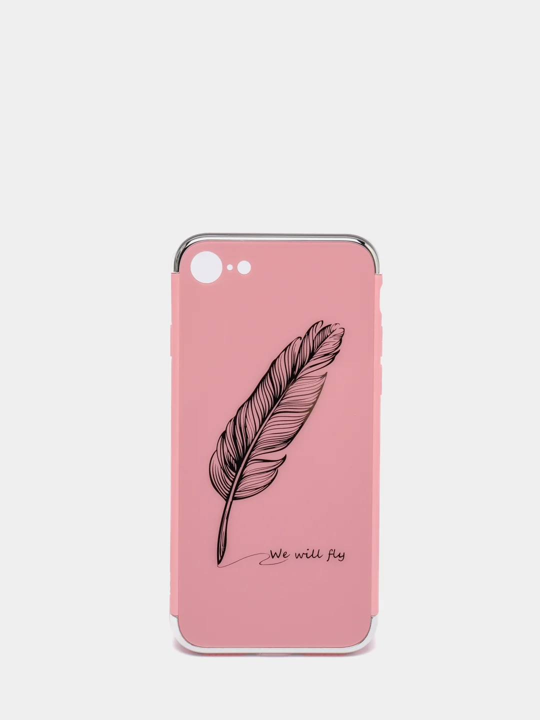 Розовый чехол для iPhone 6 / 6plus, 7-8 / 7-8plus "Принты"