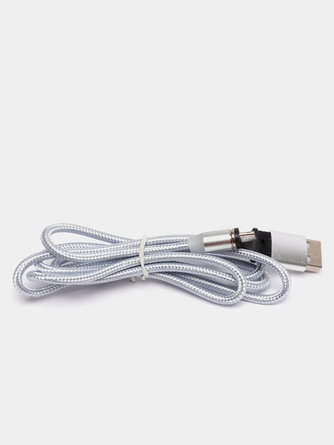 Серебряный кабель для зарядки, 2.1A + магнитный коннектор, Lightning, Type-C, Micro USB, 1 метр