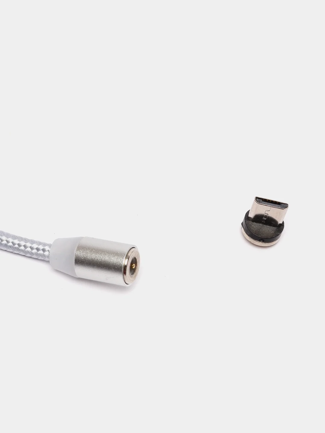 Серебряный кабель для зарядки, 2.1A + магнитный коннектор, Lightning, Type-C, Micro USB, 1 метр