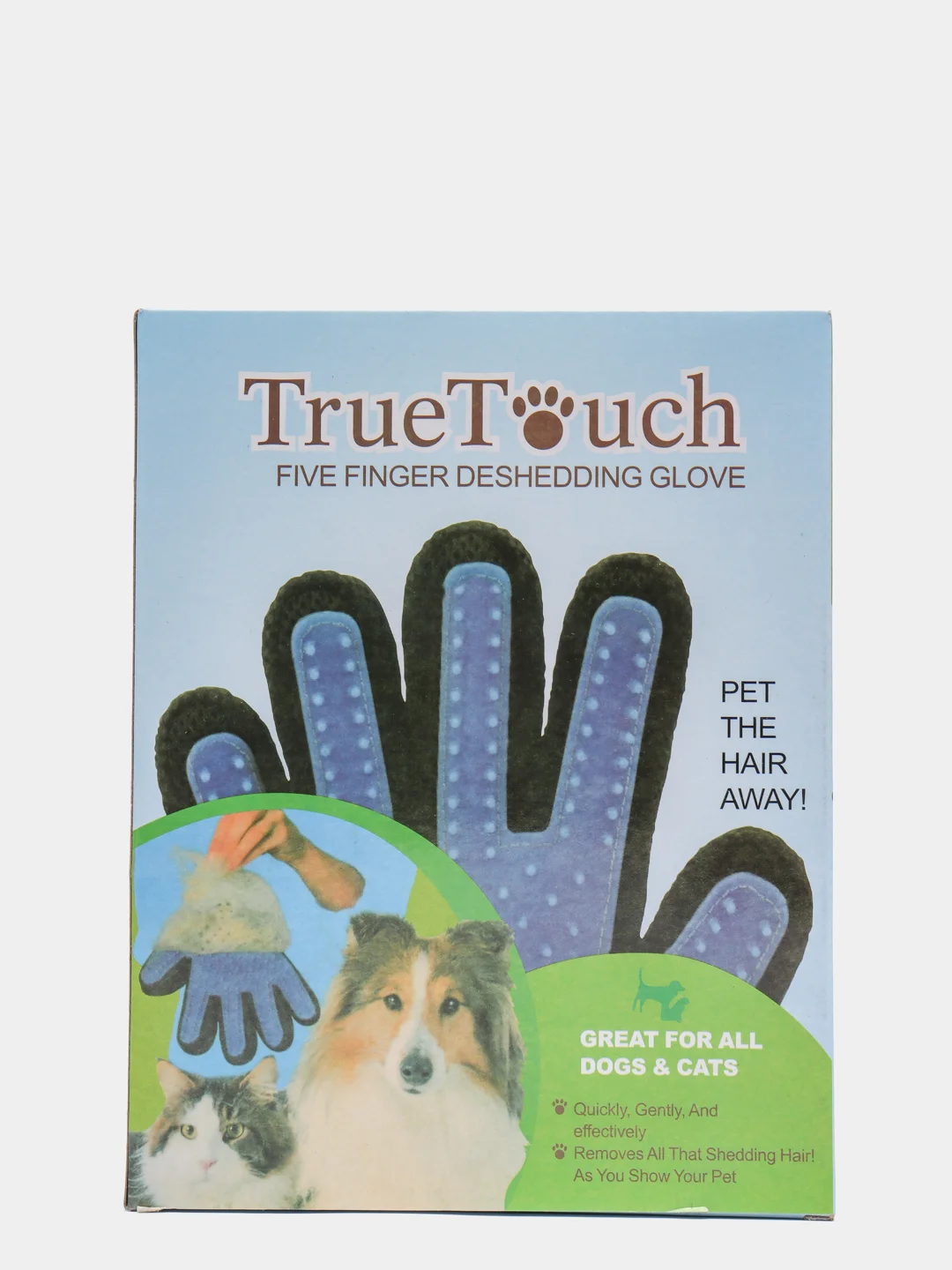 Перчатки для вычесывания шерсти у собак и кошек True Touch