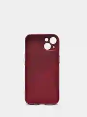 Багровый чехол силиконовый со стеклянной панелью для iPhone 13