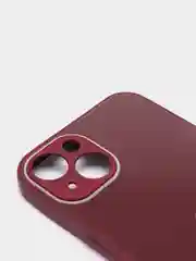 Багровый чехол силиконовый со стеклянной панелью для iPhone 13