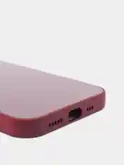 Багровый чехол силиконовый со стеклянной панелью для iPhone 13