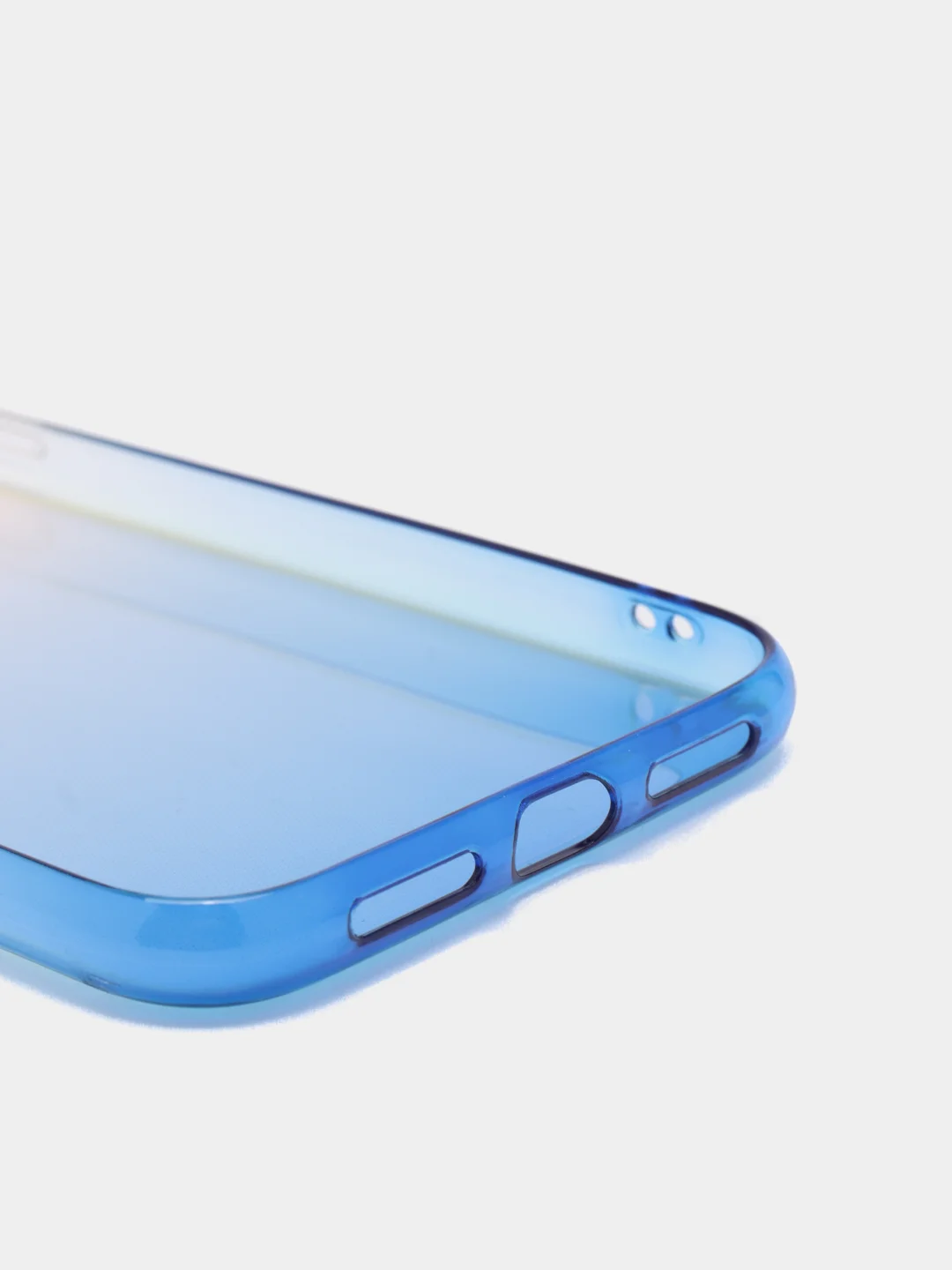 Голубой чехол iPhone XR, Xs Max силиконовый прозрачный с градиентом