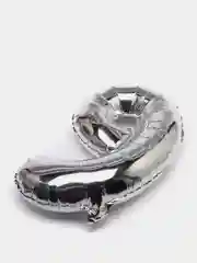Серебряный воздушный шар "Цифра 6" 40-100 см, фольгированные
