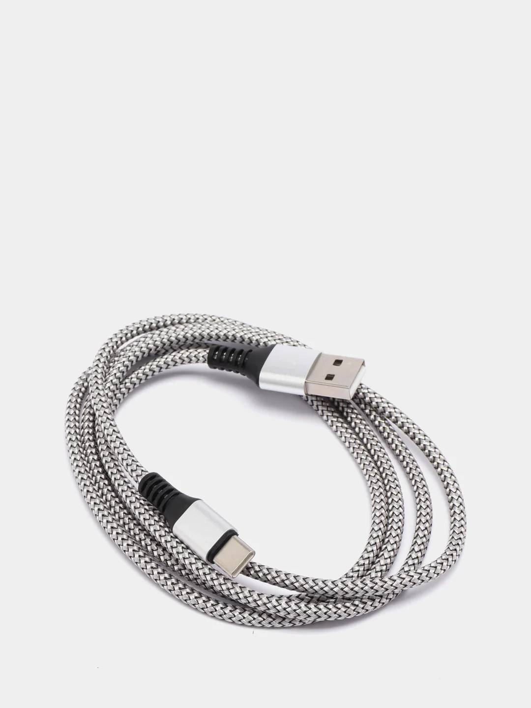 Серебряный кабель для зарядки телефона Micro-USB