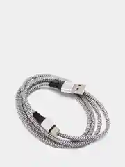 Серебряный кабель для зарядки телефона Micro-USB