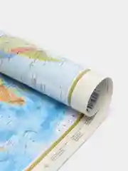Карта мира, физическая, на обороте политическая, в новых границах, А2
