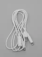 Белый кабель зарядный HOCO X25 "3-в-1" (Type-C/Lightning/MicroUSB, для iPhone и Android)