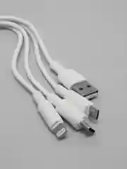 Белый кабель зарядный HOCO X25 "3-в-1" (Type-C/Lightning/MicroUSB, для iPhone и Android)