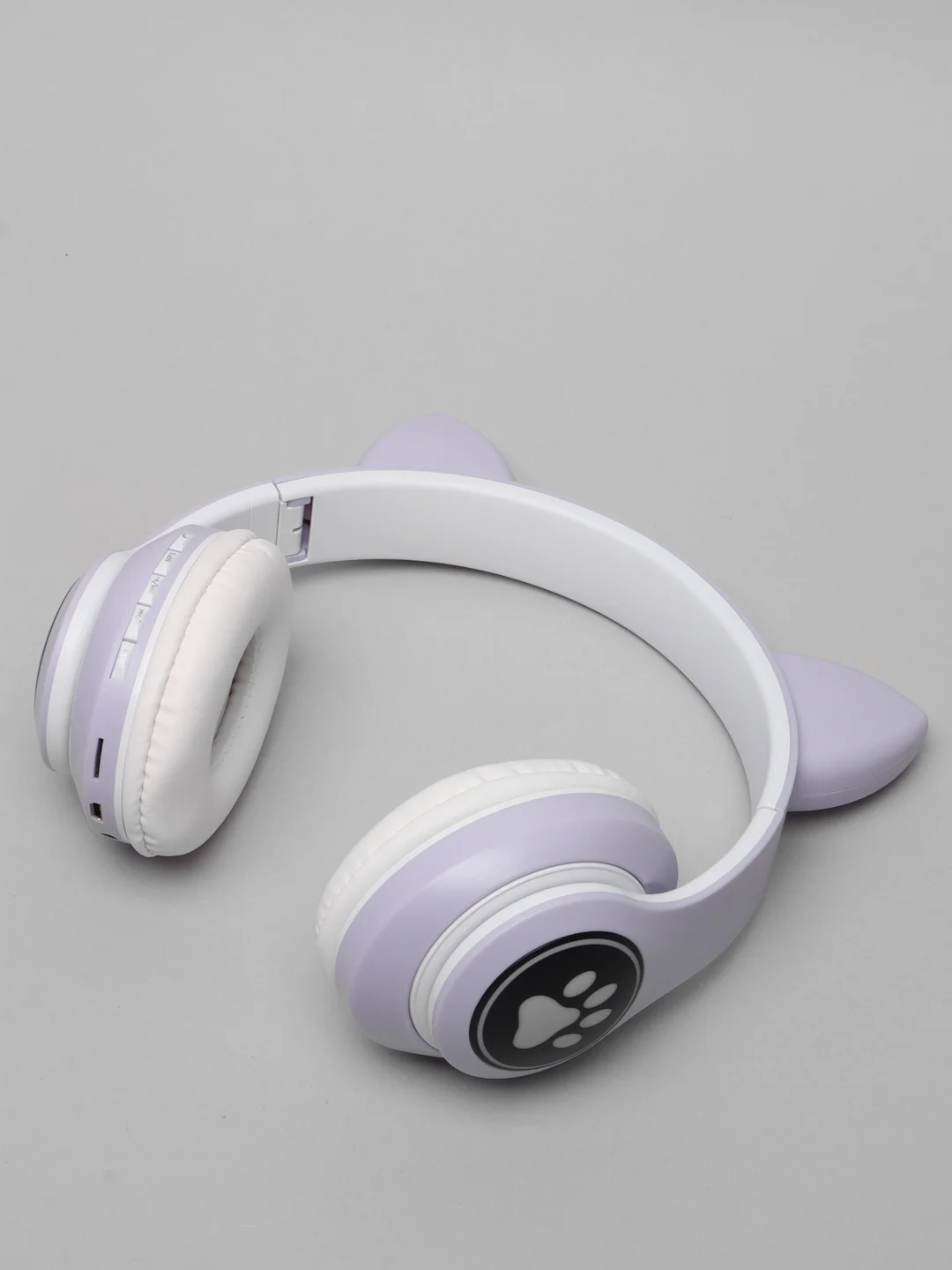 Лавандовый беспроводные Bluetooth наушники с кошачьими светящимися ушками Cat Ear