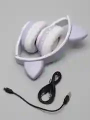 Лавандовый беспроводные Bluetooth наушники с кошачьими светящимися ушками Cat Ear