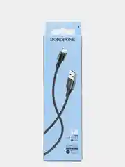 Черный кабель зарядный Borofone BX20 (1m, Micro-USB/Type-C/Lightning) для Android и Apple iPhone