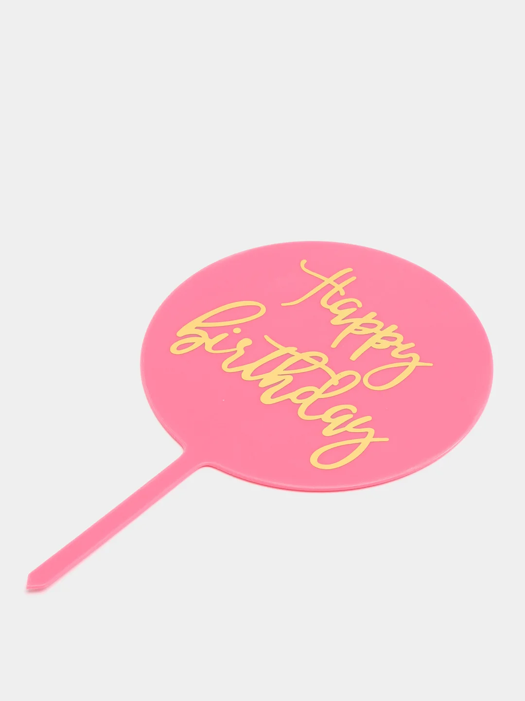 Красный топпер для оформления торта "Happy Birthday" круг
