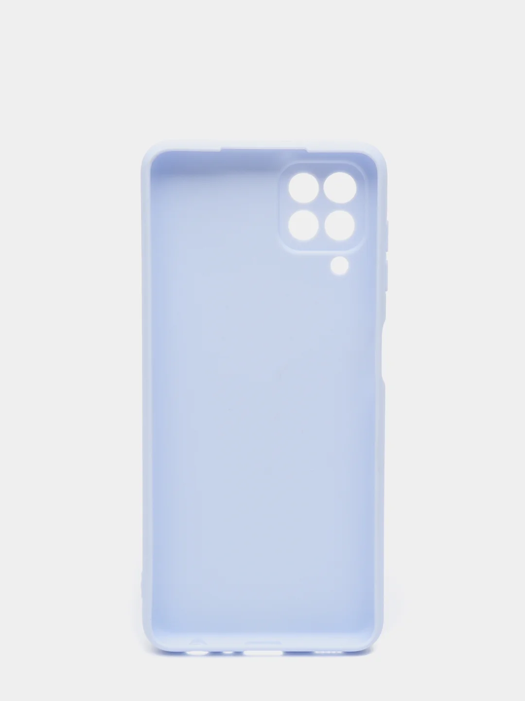 Голубой чехол Samsung A12 / M12 / A22 / M32 / M22 / A32 силиконовый с защитой камеры