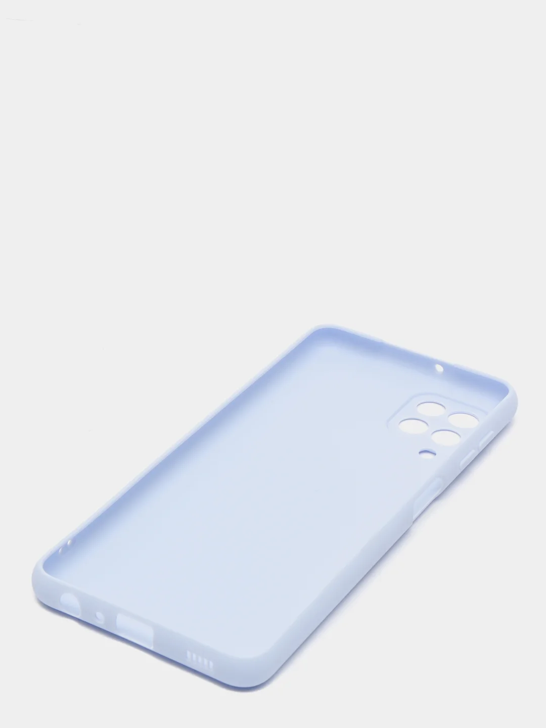 Голубой чехол Samsung A12 / M12 / A22 / M32 / M22 / A32 силиконовый с защитой камеры