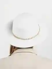 Белый женская шляпа с цепочкой