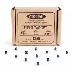 Пули Люман Field Target, 4,5 мм, 0,55 г, 1250 штук, свинцовые пульки для пневматики